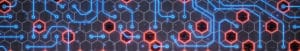 Red And Blue Honeycomb Circuitry
