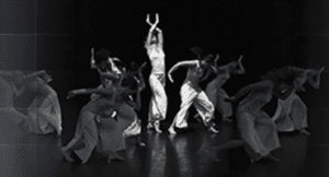 black and white photo of dancers
