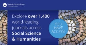 Taylor & Francis social science & humanities journals access banner snippet