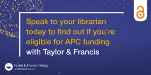 Taylor & Francis APC funding banner