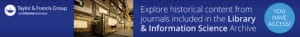 Taylor & Francis Journal Collections Library & Information Science Banner