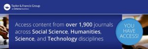 Taylor & Francis Social Sciences & Humanities/Science & Technology Library banner